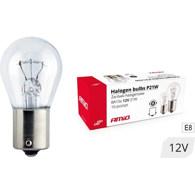 AMiO Крушка за кола P21W, BA15s, 12V, Бяла, 01491