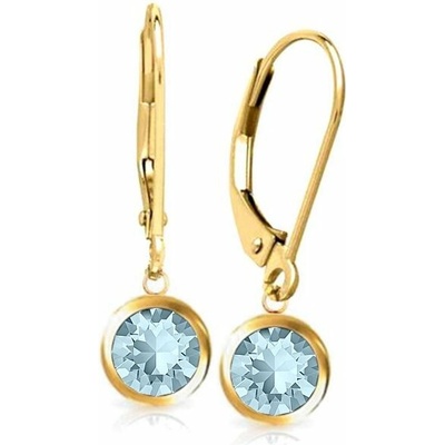 Swarovski e. zlaté dámske náušnice Sweet Lemonade modré see3287