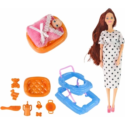 Lean Toys Tehotná s dieťatkom v chodáku doplnky