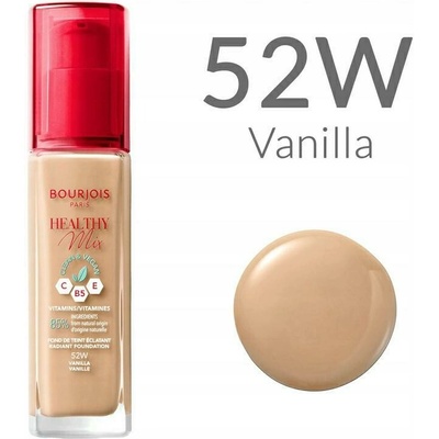 Bourjois Paris Healthy Mix Clean & Vegan Radiant Foundation hydratační a rozjasňující make-up 52W Vanilla 30 ml