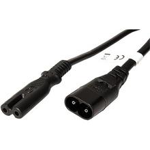 goobay Kabel síťový prodlužovací 2pinový, C7/C8, 2m, černý (97201) - 19.92.0059