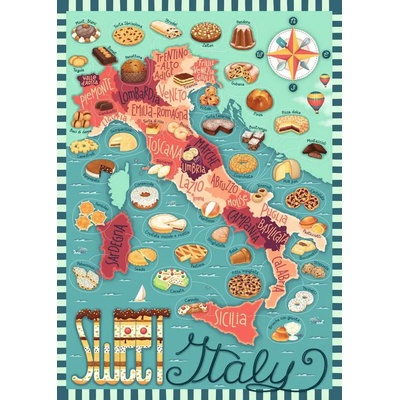 Ravensburger - Puzzle Map of Italy - Sweet - 1 000 piese