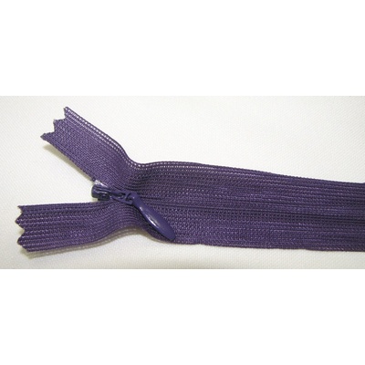 Zips krytý nedeliteľný 20cm tmavá fialová