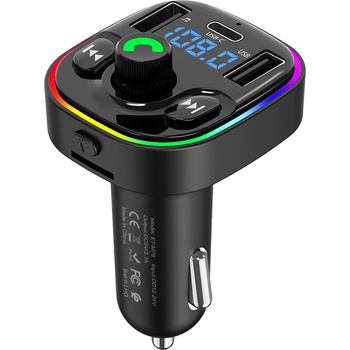 Earldom FM Трансмитер Earldom ET-M79, Bluetooth, Micro SD, USB, Type-C, QC, Черен - 17775 (17775)