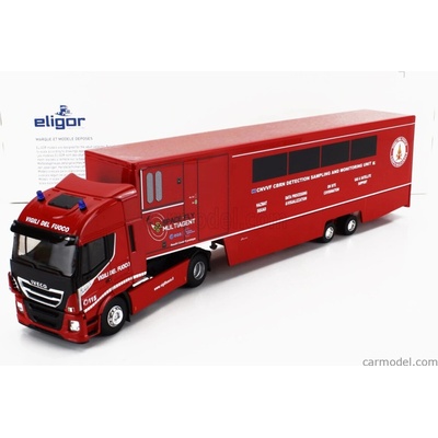 Fly Eligor Iveco fiat Stralis 480e6 Euro 6 Truck Fire Engine Space Multiagent Cbrn Detection Sampling And Monitoring Unit 2018 Červená Černá 1:43