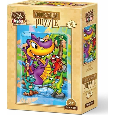 ART Drevené Dinosauři na rybách 16 dielov