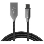 4smarts USB-C кабел с оплетка от неръждаема стомана (50 см) - 4smarts FerrumCord USB-C Stainless Steel Data Cable (черен) (4S468512)