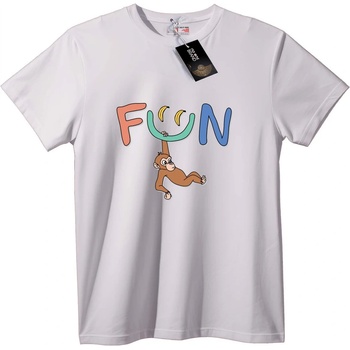 NOONEBRAND Тениска Забавна Маймуна - 6XL, White