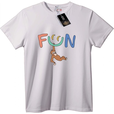 NOONEBRAND Тениска Забавна Маймуна - 6XL, White
