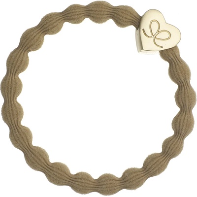 By Eloise London Gold Heart Ластик за коса за жени цвят Camel