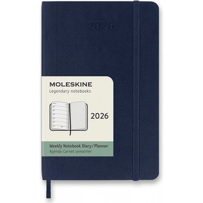 Moleskine A6 týdenní 2026 modrý – Zbozi.Blesk.cz
