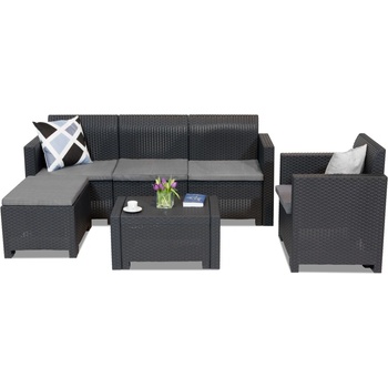 BICA Техноратанов комплект мебели за почивка Nebraska Relax Corner 5 антрацит Bica (BCNBLCOR5ANT)