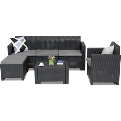 BICA Техноратанов комплект мебели за почивка Nebraska Relax Corner 5 антрацит Bica (BCNBLCOR5ANT)