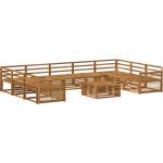 vidaXL Комплект дивани за открито 10 бр. Натурално (3383867)