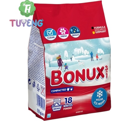 Bonux White Polar Ice Fresh 3v1 prací prášek na bílé prádlo 18 PD 1,17 kg