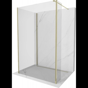 Mexen Kioto душ преграда Walk-in 125 x 120 x 30 см, прозрачен, златен - 800-125-120-221-50-00-030 (800-125-120-221-50-00-030)