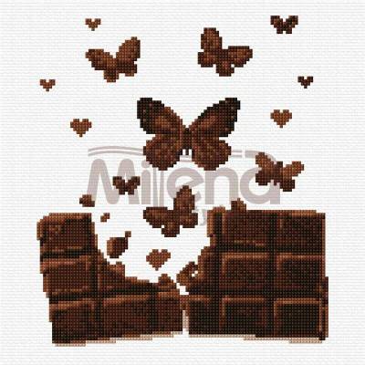 Milena Style Шоколадени пеперуди - гоблен със схема