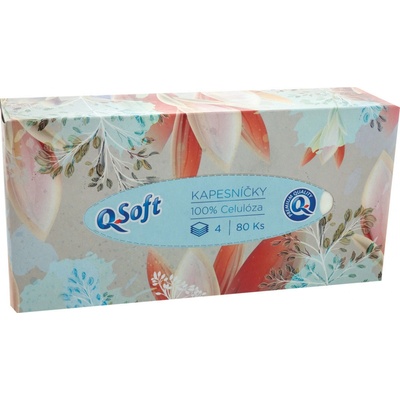 Q-Soft papierové vreckovky 4-vrstvové 80 ks