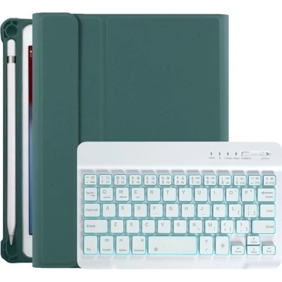 AppleKing púzdro s podsvietenou klávesnicou a priestorom na Apple Pencil pre iPad mini 1/2/3/4/5 - petrolejové