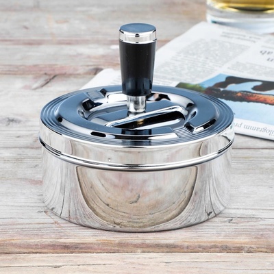 Haushalt international Chromovaný otočný popelník Ø 11 cm – Zboží Mobilmania