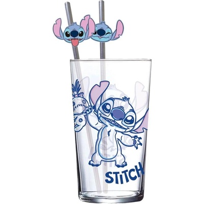Stor Poháre s slamkami Lilo & Stitch 485ml