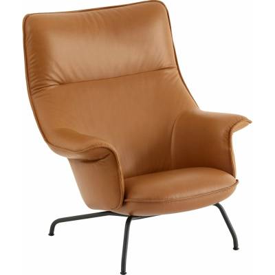 Muuto Doze High Back Tube Base Refine Leather Cognac / Anthracite Black
