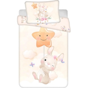 Jerry Fabrics Жълто памучно детско спално бельо 100x135 cm Bunny "Star" - Jerry Fabrics (24BS071)