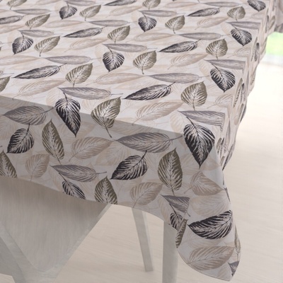 Biante Dekoračný obdĺžnikový obrus PML-056 Zeleno-čierne listy na béžovom 140x180 cm