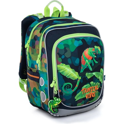 Zelený batoh s chameleónmi Topgal ENDY 22055