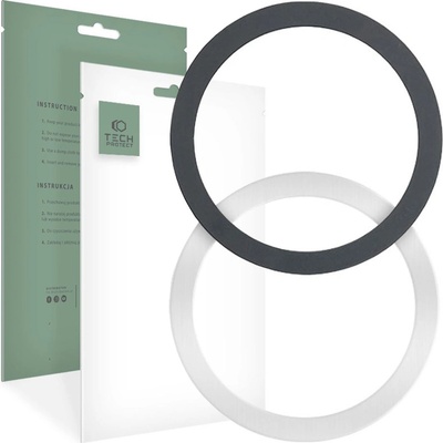 Pouzdro TECH-PROTECT MAGMAT MAGSAFE UNIVERSAL MAGNETIC RING černé & SILVER