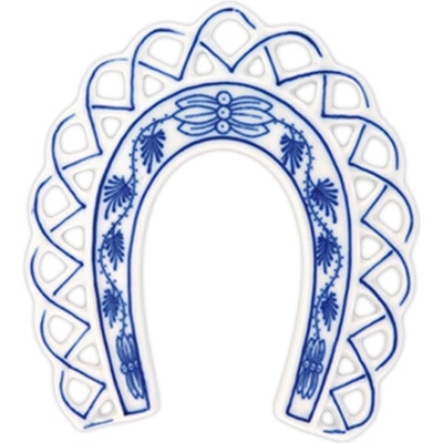 Cibulak Vianočná ozdoba podkova 9cm 40g Originálny Český Porcelán Dubí