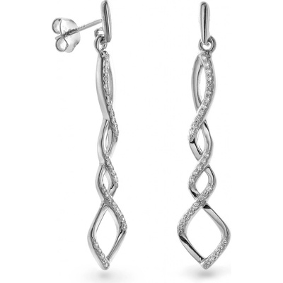 Again Jewelry strieborné visiace náušnice s kubickými zirkónmi AJNS0010