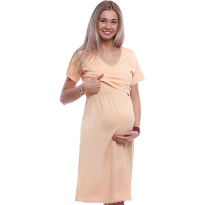 Diskrétní kojící košilka do porodnice meruňková 1C3918 oranžová – Zboží Dáma