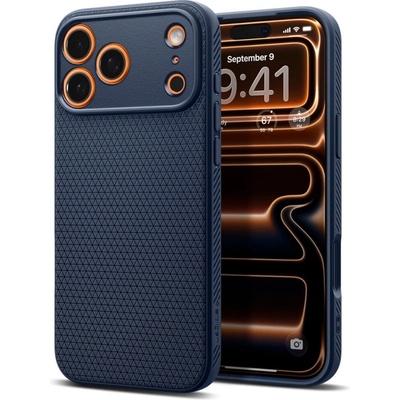 Силиконов калъф Spigen Liquid Air за iPhone 17 Pro Max, тъмно син (ACS10266)
