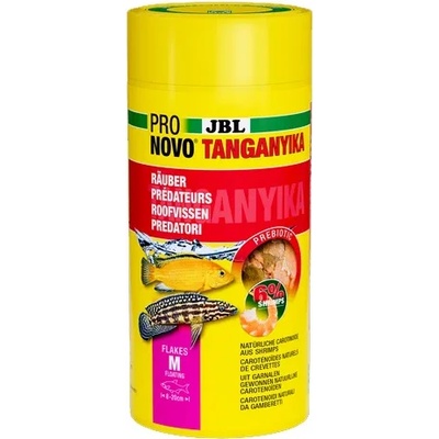 Jbl pronovo tanganyika flakes m - Основна храна за аквариумни рибки, под формата на люспи с размер М, за хищни цихлиди от езерата Танганайка и Малави с размер 8-20 см - 1000 мл