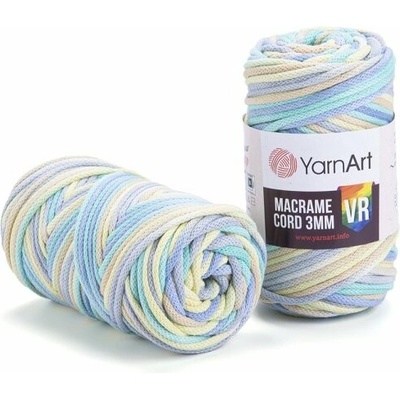 YarnArt Macrame Cord VR 3mm 924 světlě modro-zeleno-žlutá