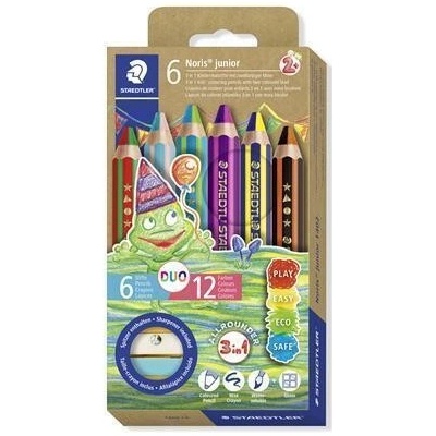 Staedtler Noris junior 140 12 barev 3v1 šestihranné dvoubarevné sada barevné pastelky 1402C6 TS1402C6