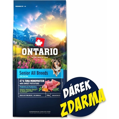 Ontario Senior All Breeds Monoprotein Tuna & Sweet Potatoes 12 kg