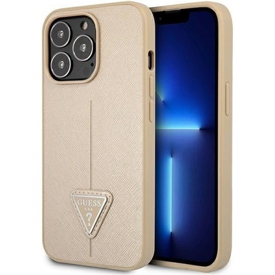 GUESS Кейс Guess GUHCP14XPSATLE за iPhone 14 Pro Max 6, 7", бежов / бежов, твърд, SaffianoTriangle Logo (GUE002361-0)