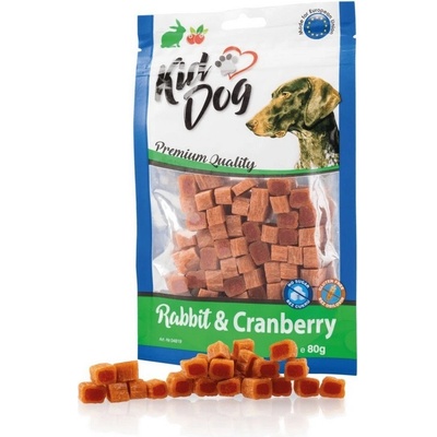 Kid Dog králičie mini kocky s brusnicami 80 g