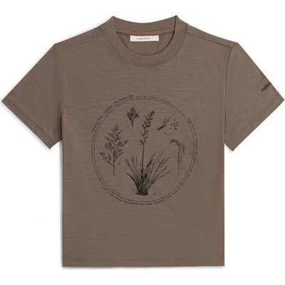 Icebreaker Merino 150 Tech Lite SS Crop Tee Seed Story Women hnedá