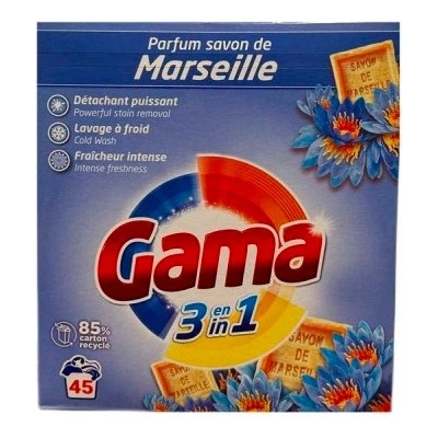 Gama Parfum savon de Marseille 3v1 Univerzální Prací prášek se svěží vůní 45 PD