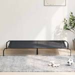 vidaXL Повдигнато легло кучета черно 150x90x20 cm Текстилен и стомана (42000837)