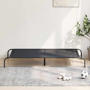 vidaXL Повдигнато легло кучета черно 150x90x20 cm Текстилен и стомана (42000837)