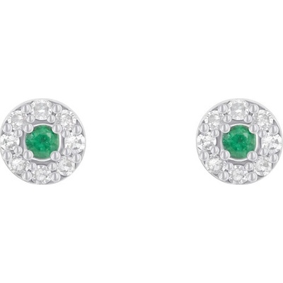 Eppi zlaté smaragdové náušnice s diamantmi Kelsie E37340