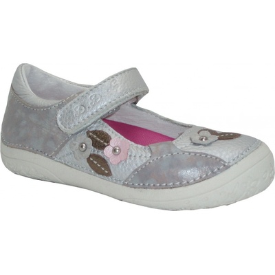 D.D.Step baleríny kožené ortopedické silver