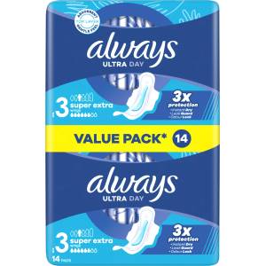 Always Превръзки Ultra Day с крилца, размер 3, 14 бр (3078484)