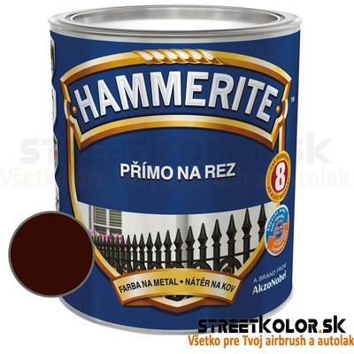 AkzoNobel Hammerite přímo na rez hladký tmavě hnědý 0,25l