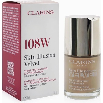 Clarins Skin Illusion Velvet Natural Matifying & Hydrating Foundation Zmatňujúci make-up 108W 30 ml