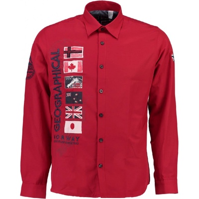 Geographical Norway pánská košile Zerabati dlouhý rukáv 100 červená